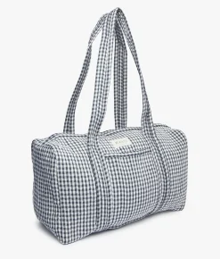 Daphne Travel Weekender Zip Tote Bag - Black Gingham - Kayu