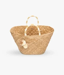Oversized St Tropez Pom Pom Tote - Natural - Kayu