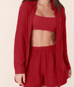 The Corvo Button Up - Cotton Gauze - Flame