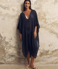The Handloom Bodrum Kaftan - Navy