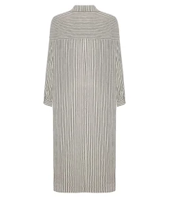 The Handloom Voyage Shirt Dress - Black Stripes
