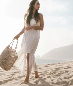 The Handloom Yaz Dress - White Stripes
