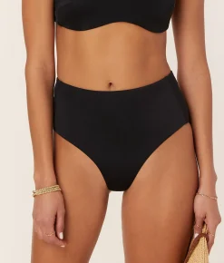 The High Rise Bikini Bottom - Eco Nylon - Black