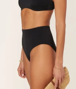 The High Rise Bikini Bottom - Eco Nylon - Black