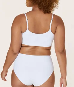 The High Waist Bikini Bottom - Ribbed - White