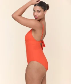 The Honolulu One Piece - Eco Ribbed - Vermillion - Classic