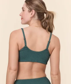 The Maui Bikini Top - Textured Weave - Seaweed