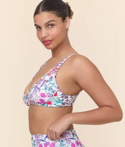 The Mila Bikini Top - Eco Nylon - Botanical Floral