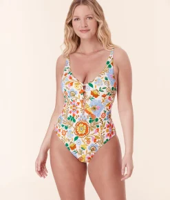 The Milos One Piece - Eco Nylon - Bird Floral - Classic