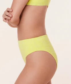 The 90s High Waist Bikini Bottom - Floral Lace - Limeade
