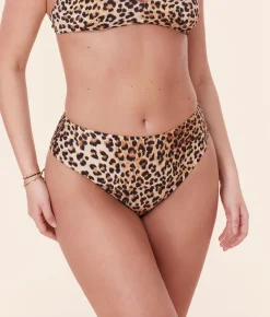 The 90s High Waist Bikini Bottom - Eco Nylon - Leopard