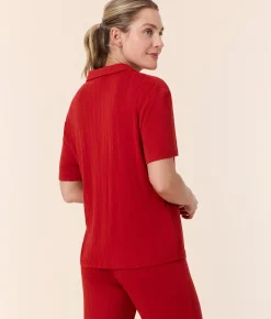 The Short Sleeve Button Up - Wide Rib - Picante