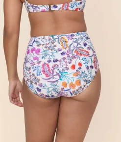 The Super High Waist Bikini Bottom - Eco Nylon - Botanical Floral