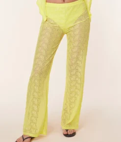 The Suva Pant - Floral Lace - Limeade