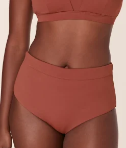 The Wide Band High Waist Bikini Bottom - Eco Nylon - Sequoia