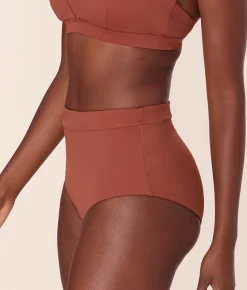 The Wide Band High Waist Bikini Bottom - Eco Nylon - Sequoia